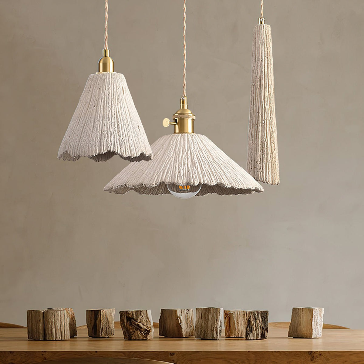 Gepasal Textured Pendant Lights Cement