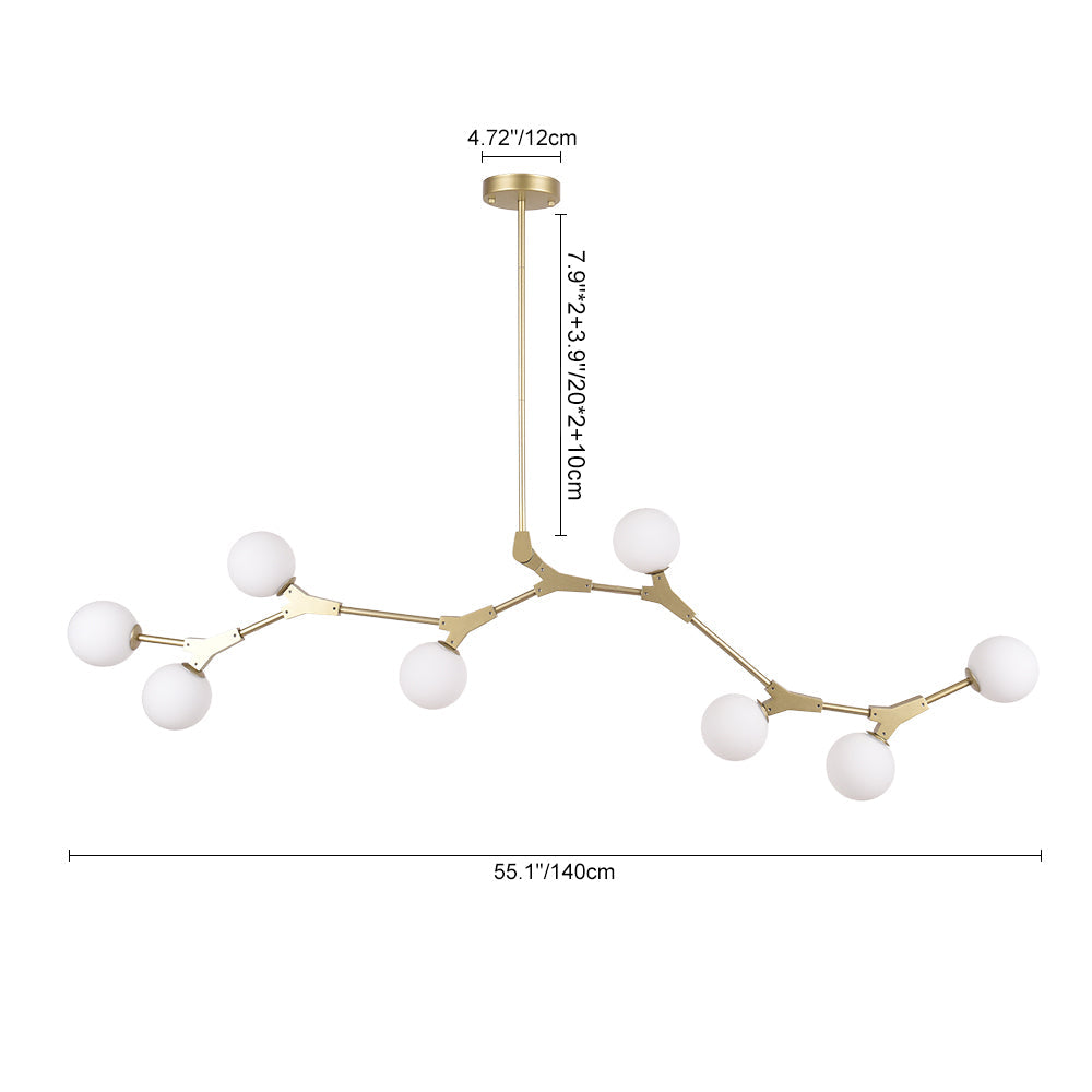 Nivero Linear Bubble Glass Chandelier-Relic Pieces
