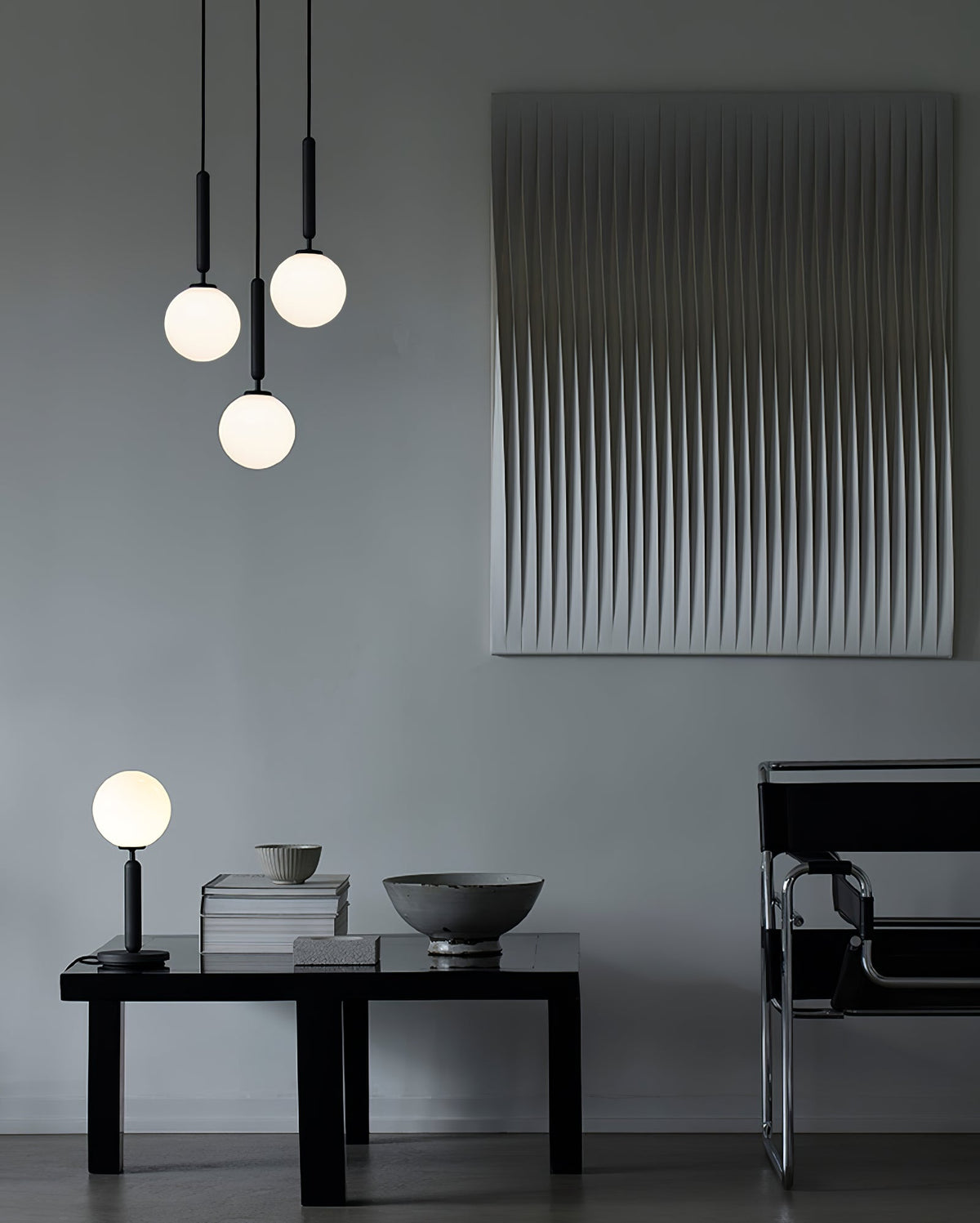 Azorila Modern Minimalist Swag Brass Glass Pendant Light