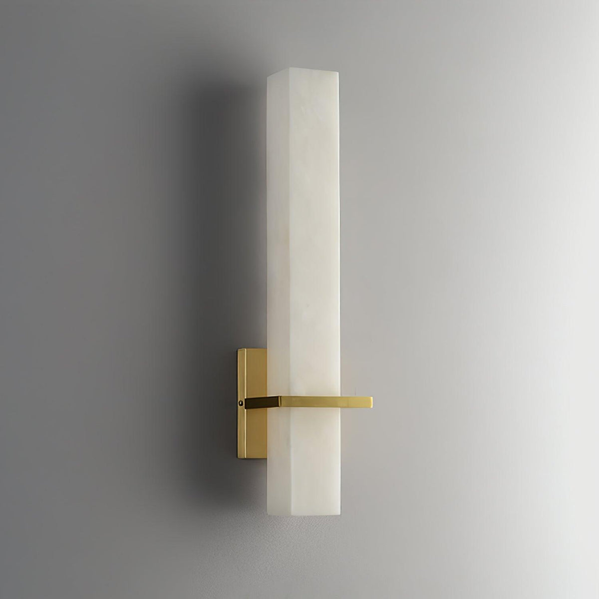 Ritta Wall Lamp White Alabaster Brass Modern Cuboid-Relic Pieces