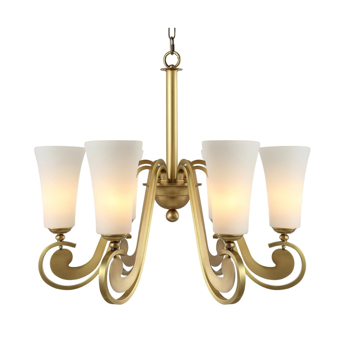 Eiruian Postmodern Luxury Brass Glass Chandelier