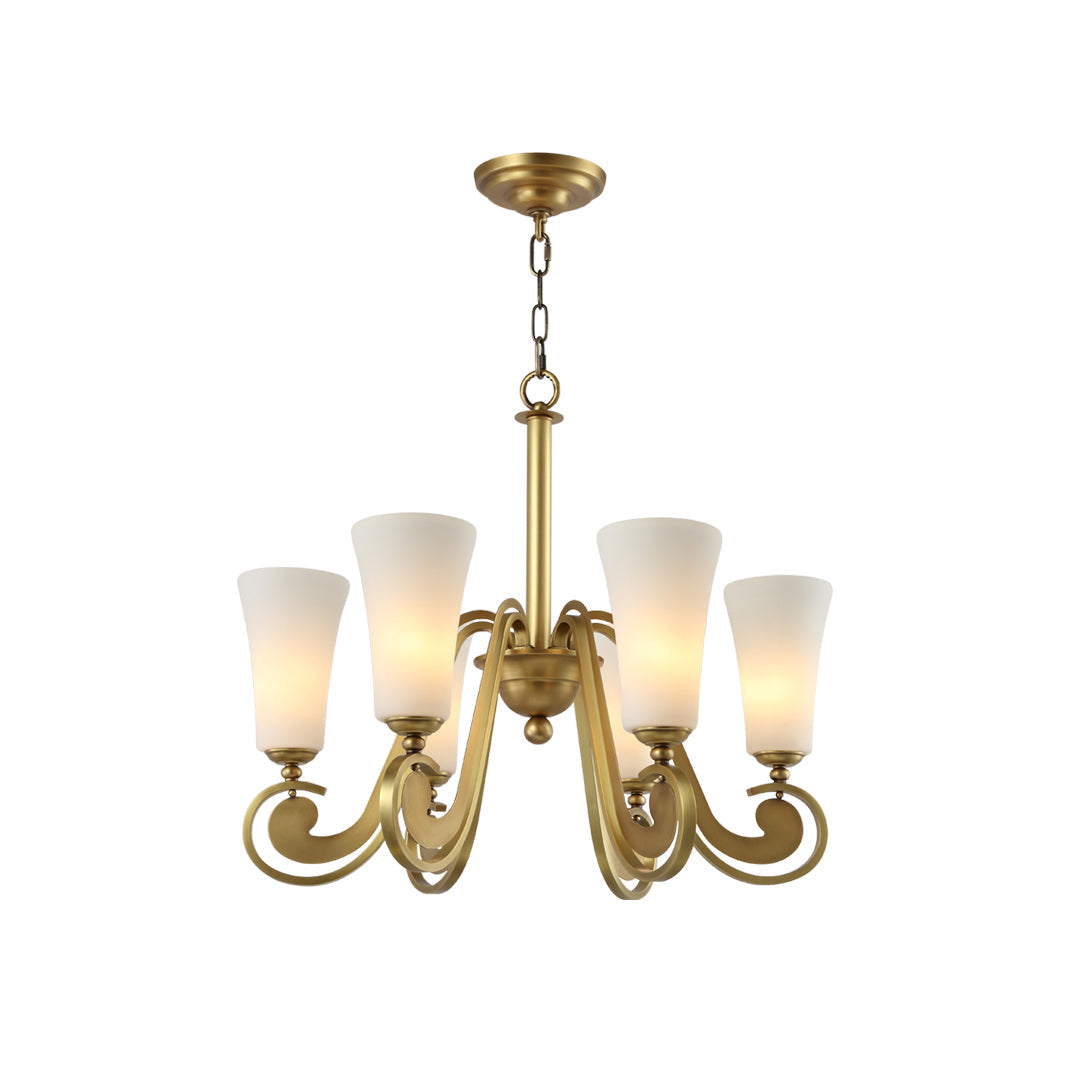 Eiruian Postmodern Luxury Brass Glass Chandelier
