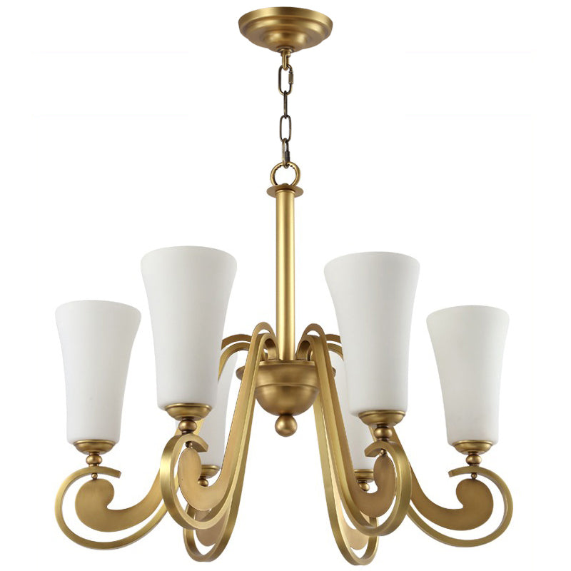 Eiruian Postmodern Luxury Brass Glass Chandelier