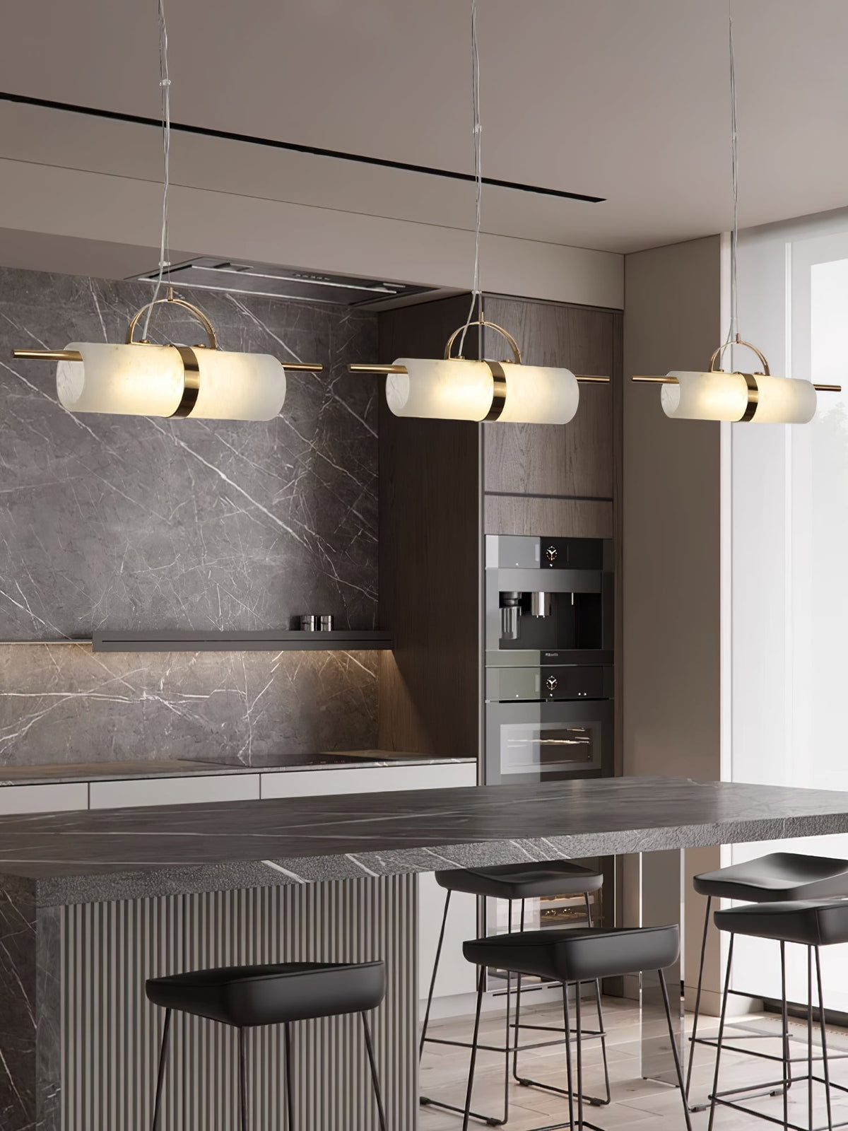 Niveaya Cylindrical Alabaster Pendant Light
