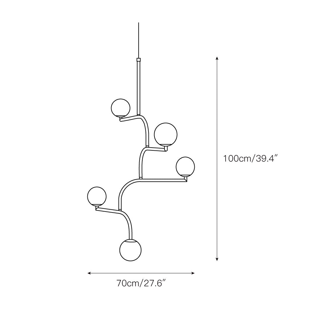Zelireth Brass Glass Chandelier