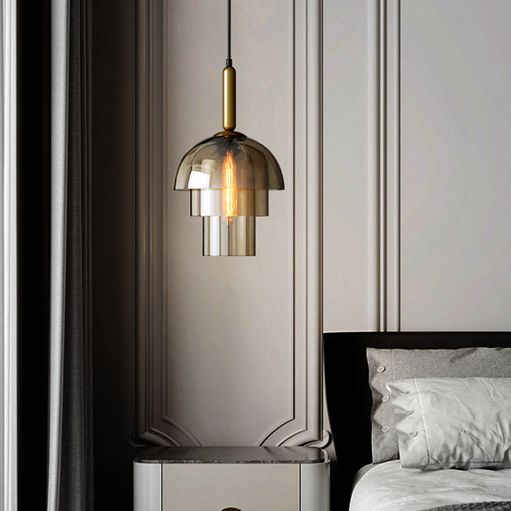 Nadusumo Modern Metal Glass Pendant Light Living Room Bedroom