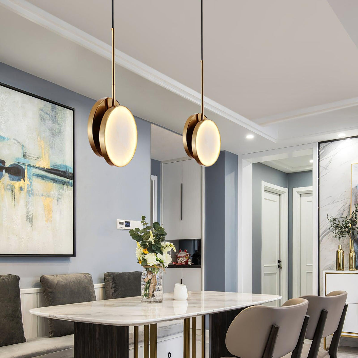 Nivinette Duo Alabaster Pendant Light