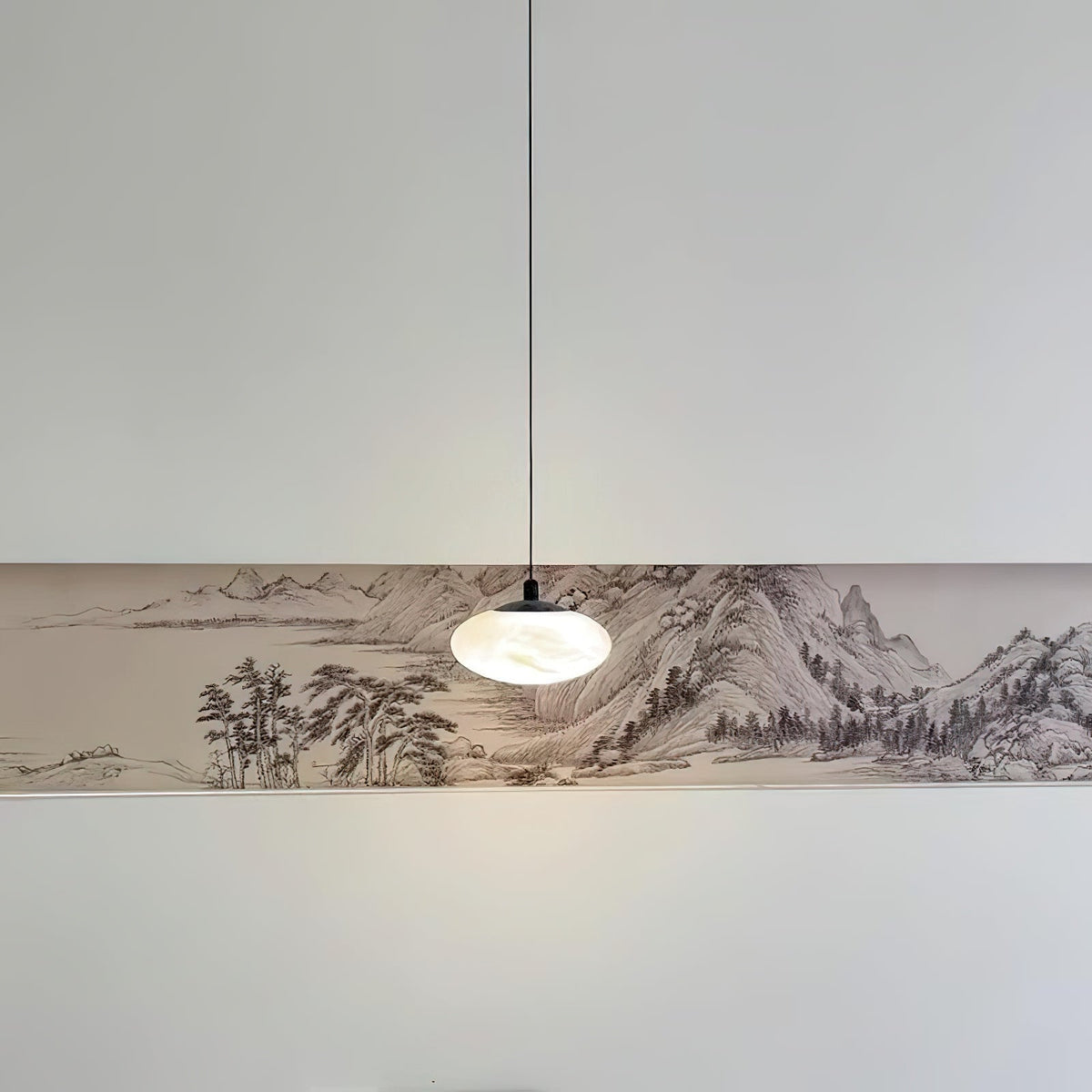 Cuthean Brass Alabaster Pendant Lamp