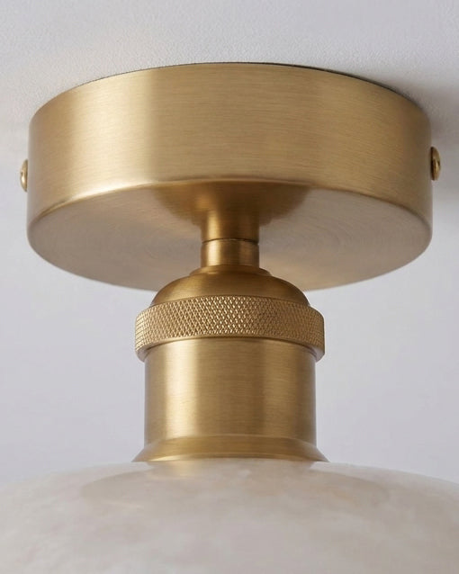 Moss Glow Alabaster Semi- Flush Mount
