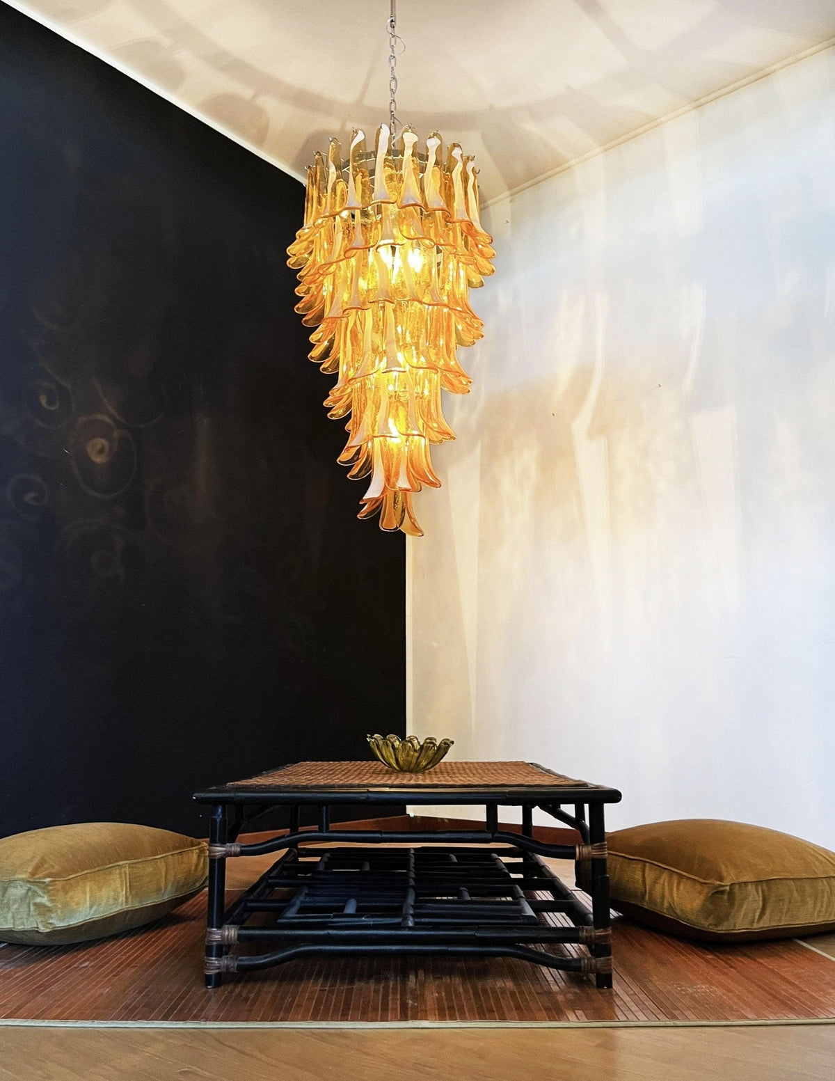 Elaiseon Amber Petal Cascade Chandelier