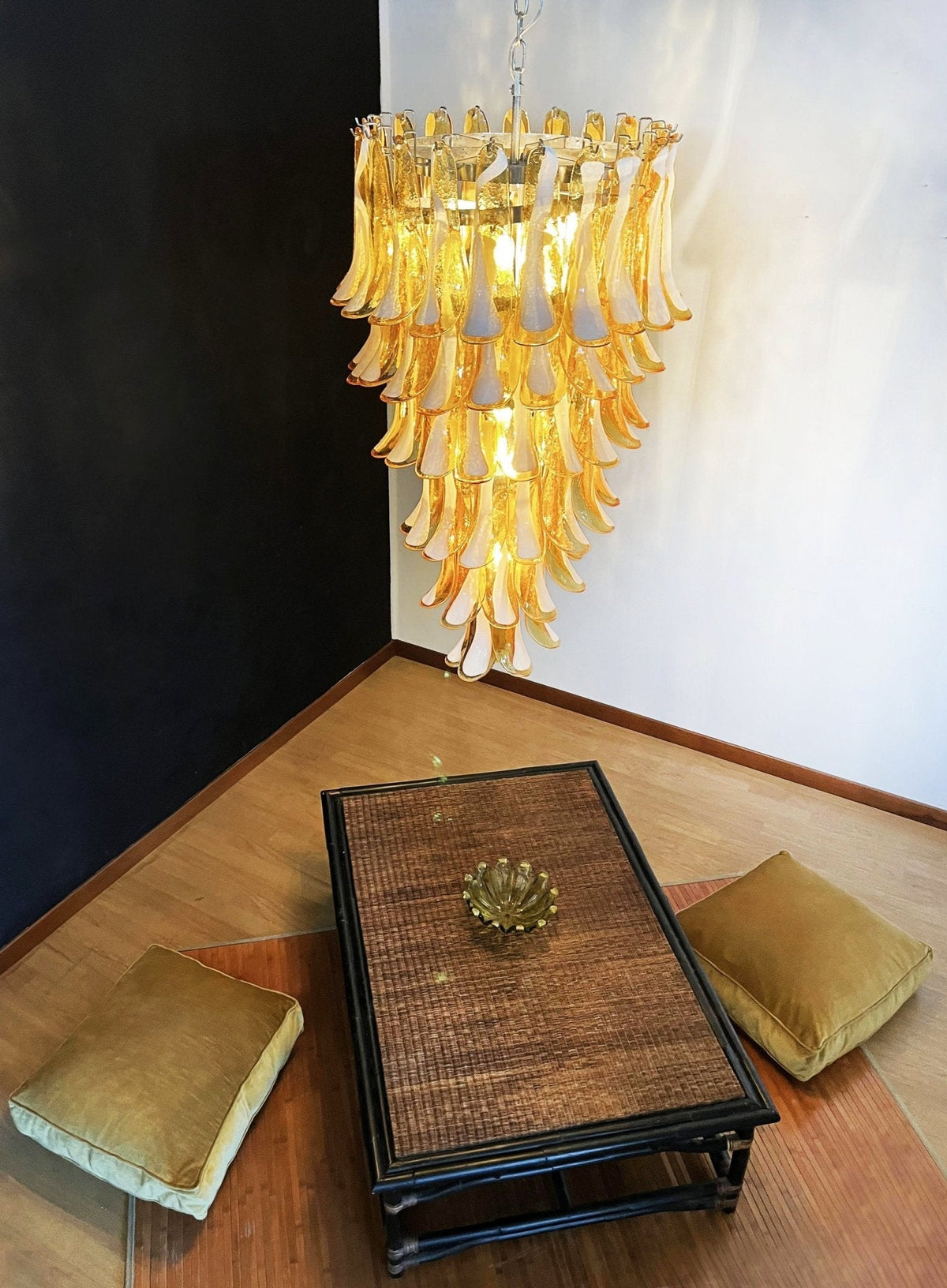 Elaiseon Amber Petal Cascade Chandelier