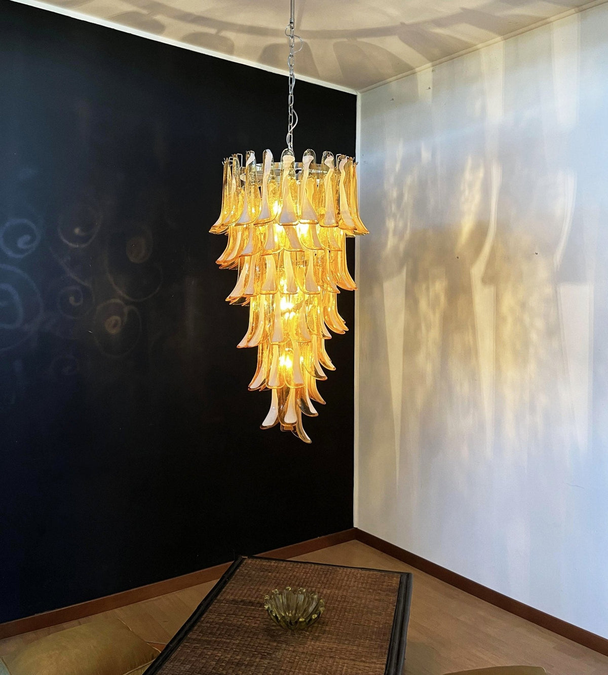 Elaiseon Amber Petal Cascade Chandelier