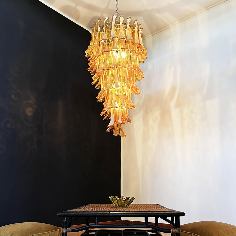Elaiseon Amber Petal Cascade Chandelier