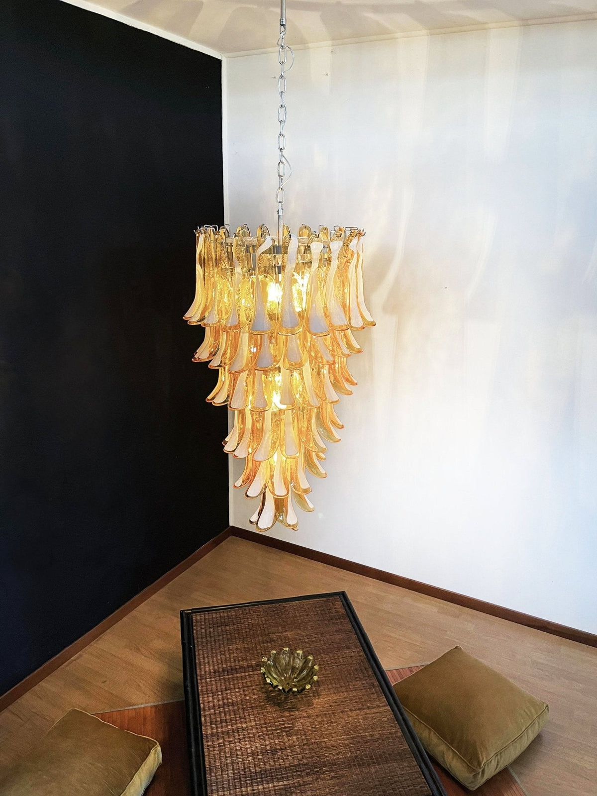 Elaiseon Amber Petal Cascade Chandelier