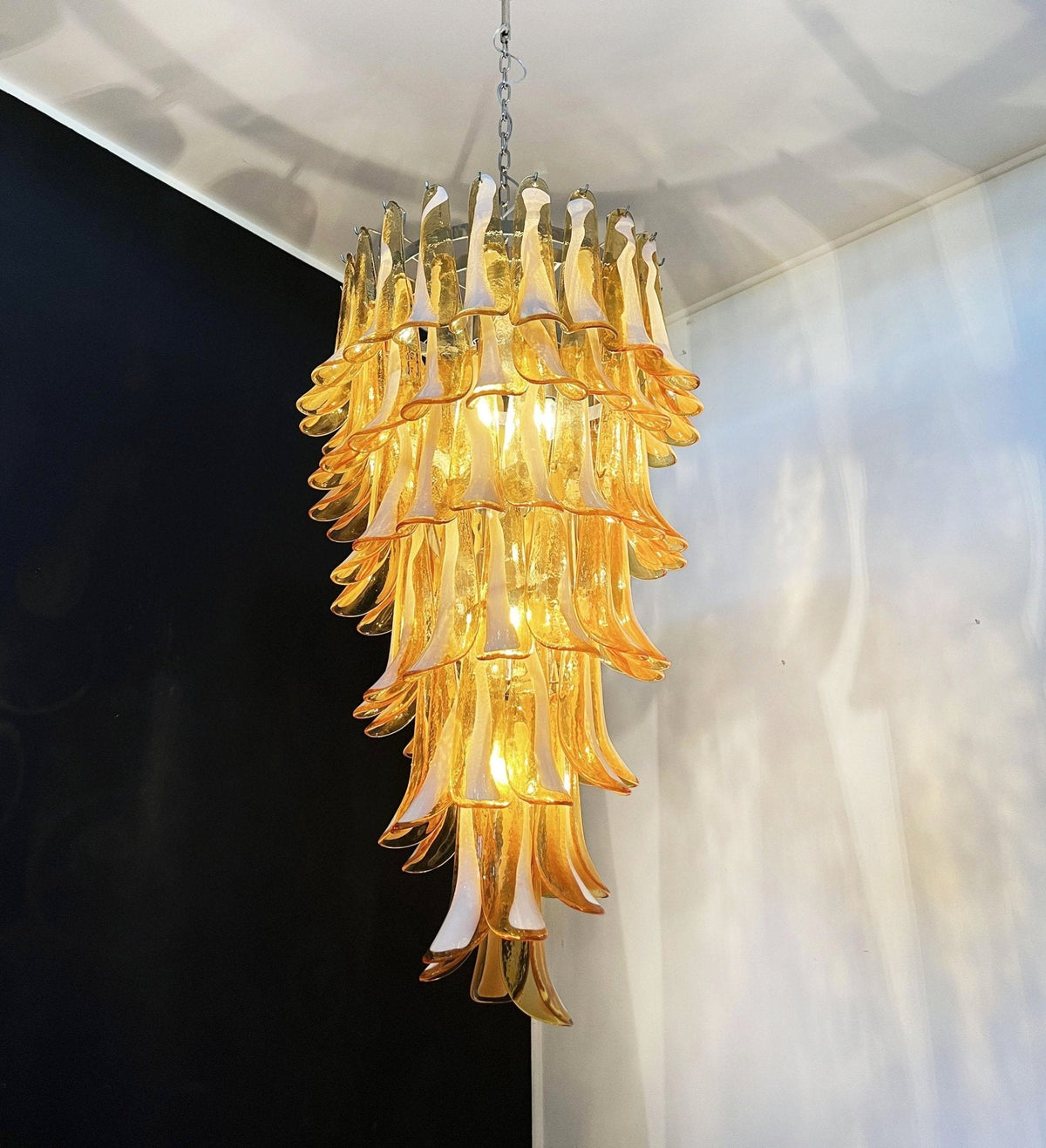 Elaiseon Amber Petal Cascade Chandelier