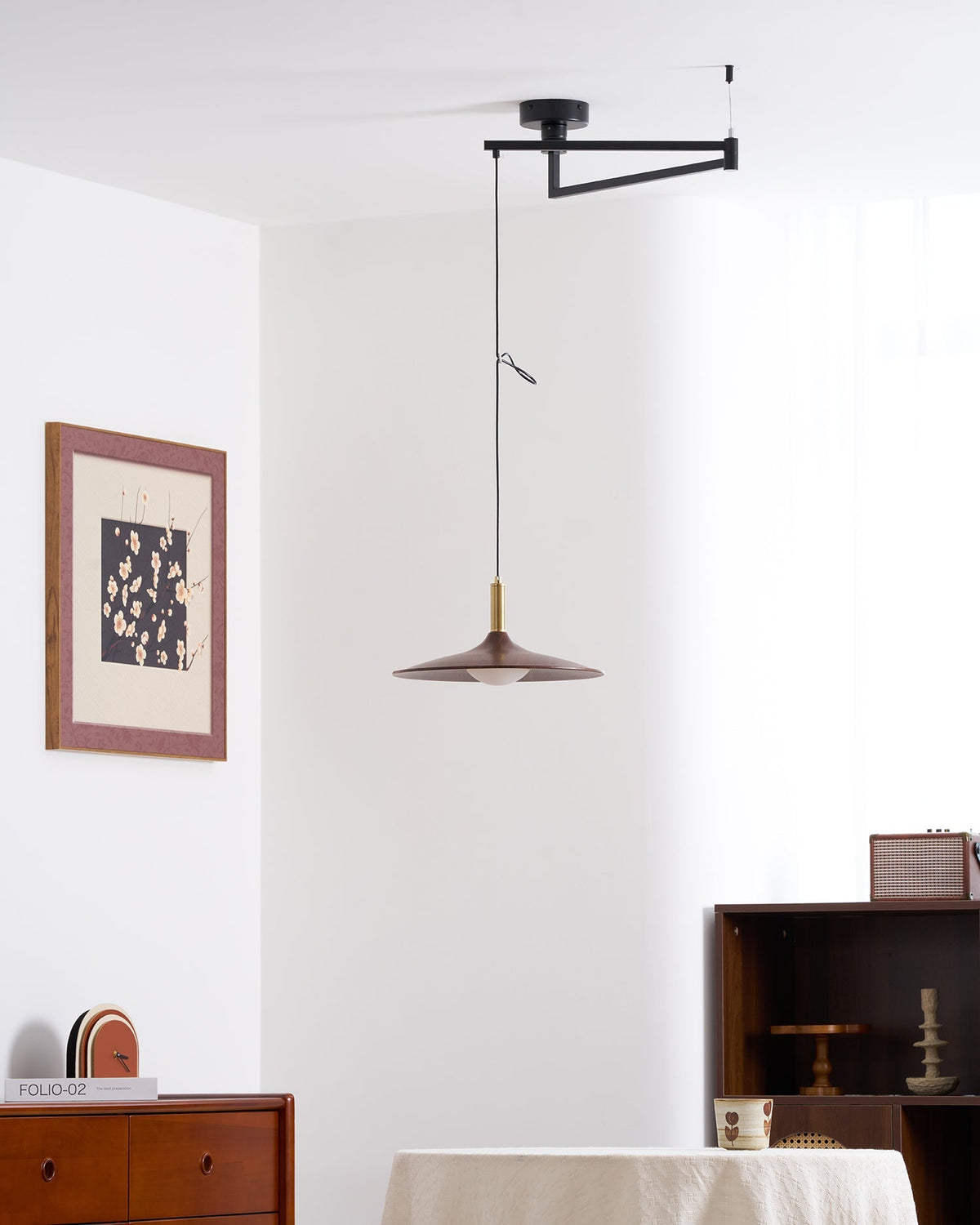 Renalora Crane Swing Arm Pendant Lamp