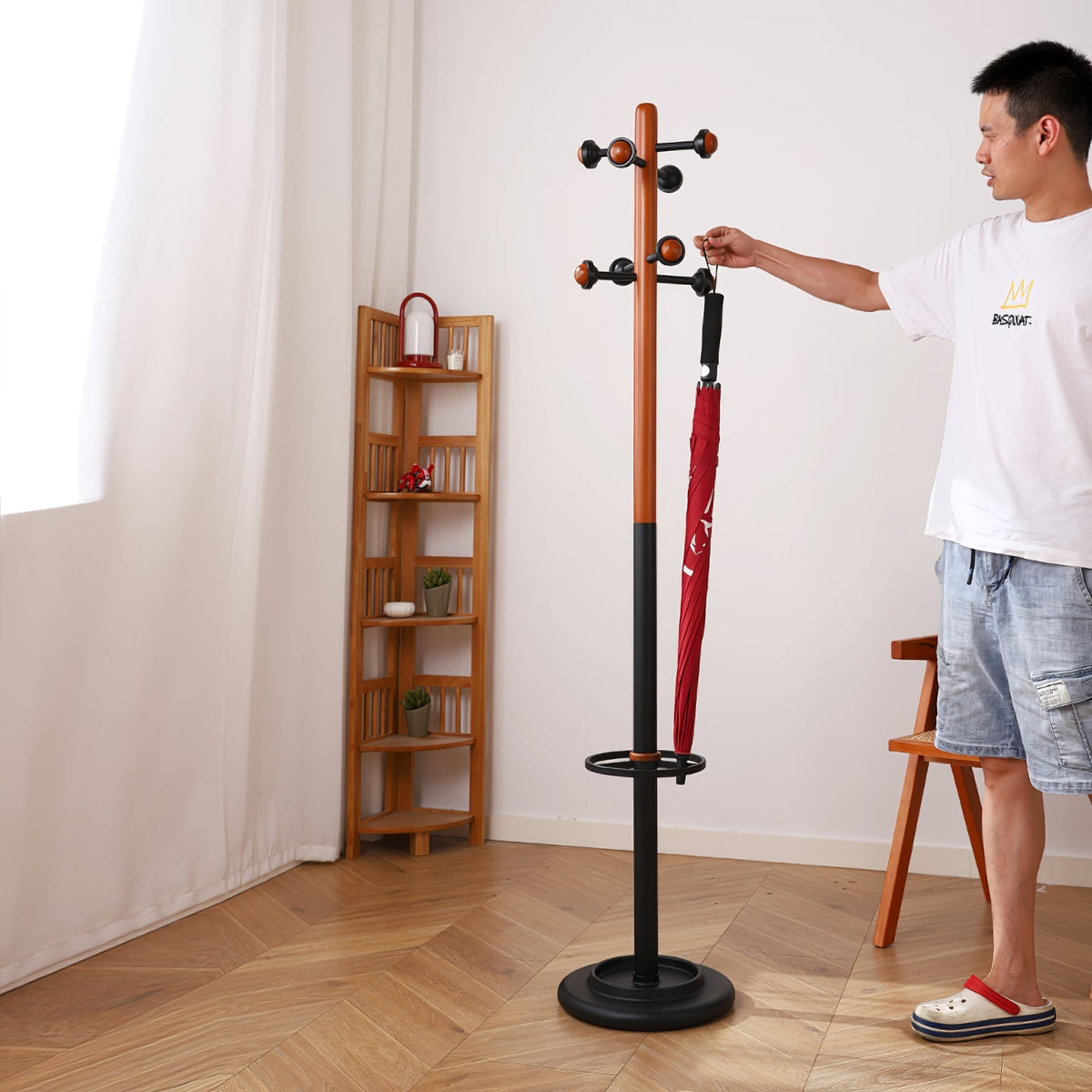 Alden Rift Wooden Coat Rack