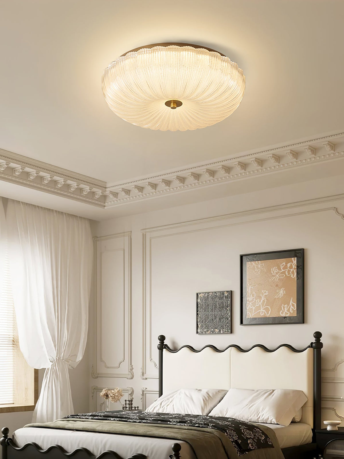 Delafield Ripple Glass Flush Mount Ceiling Light