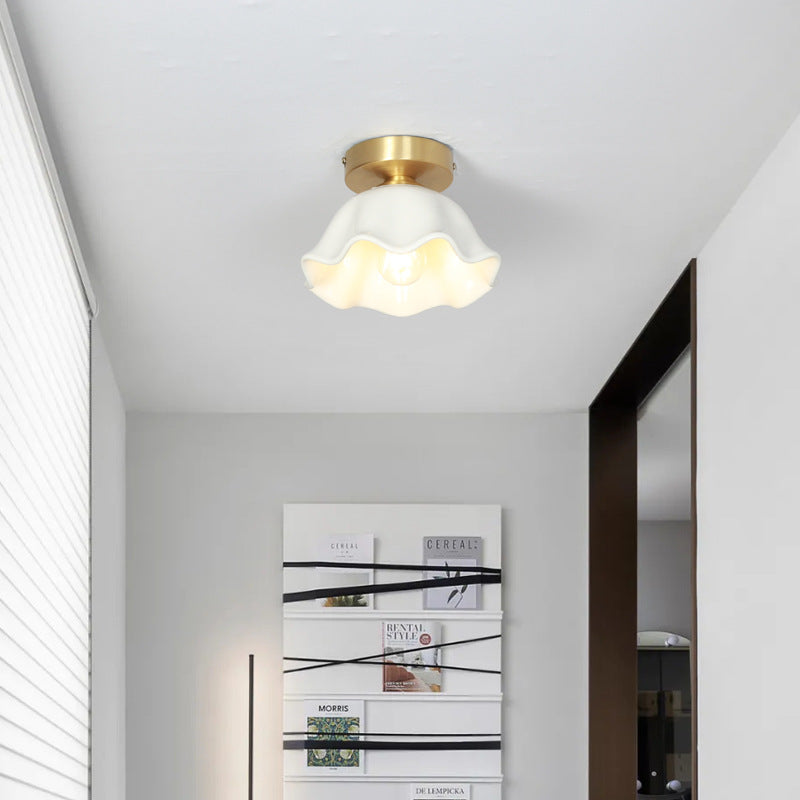 Ciborosu Retro Metal Flush Mount Ceiling Light Brass