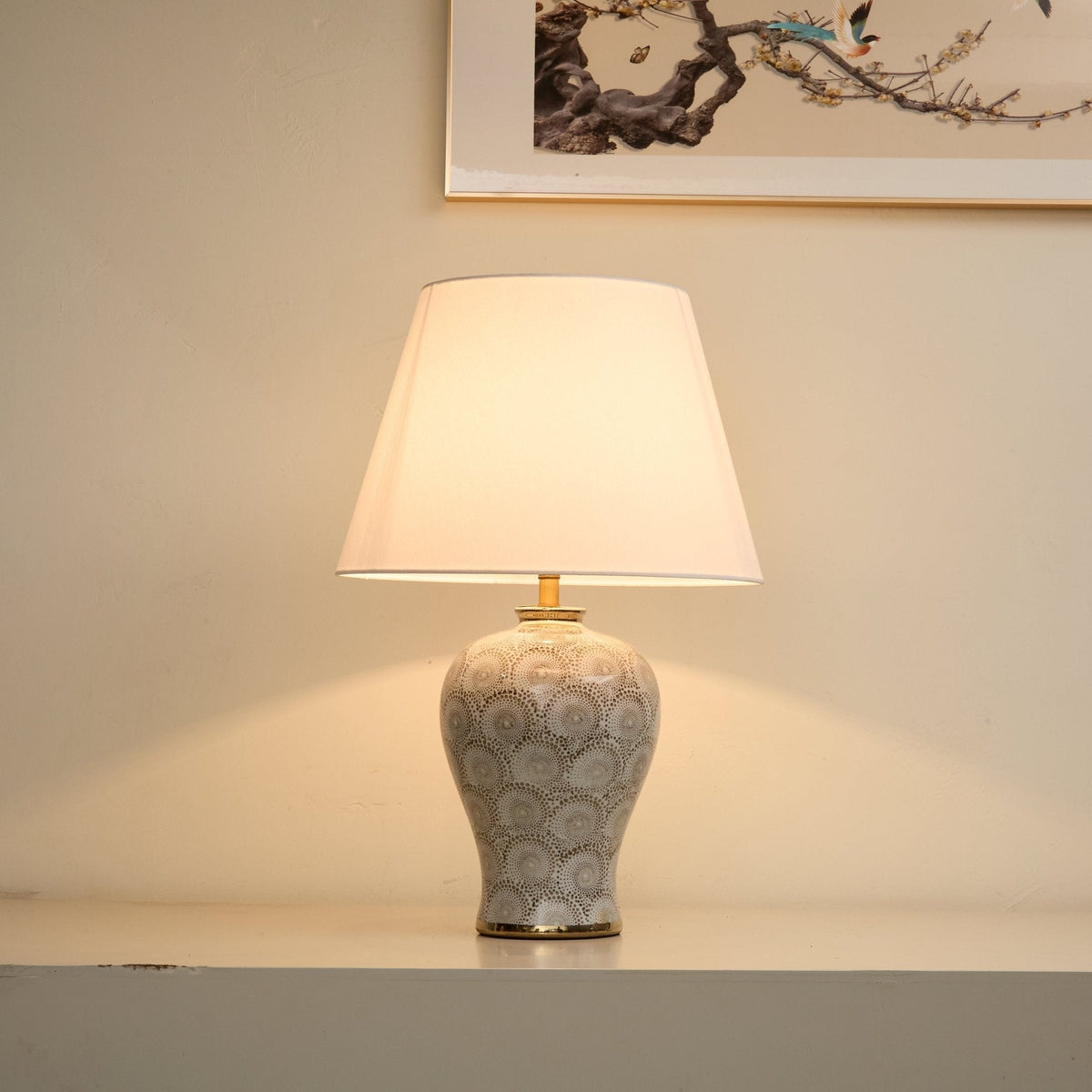 Patterned Ceramic Vase Table Lamp