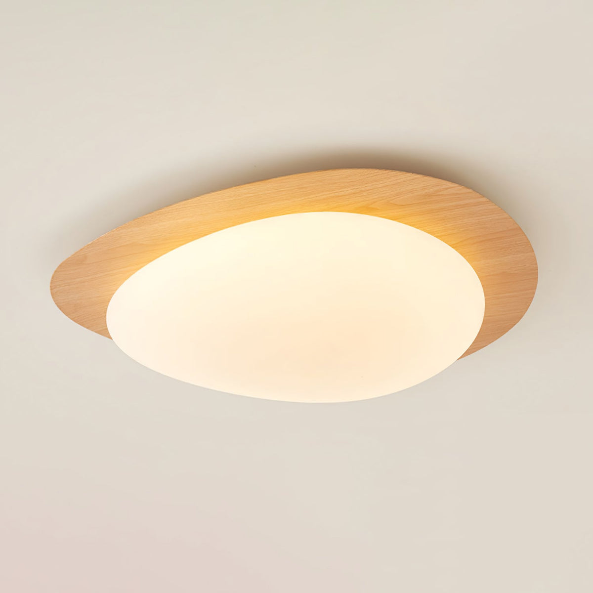 Tulapis Pebble Walnut Ceiling Light