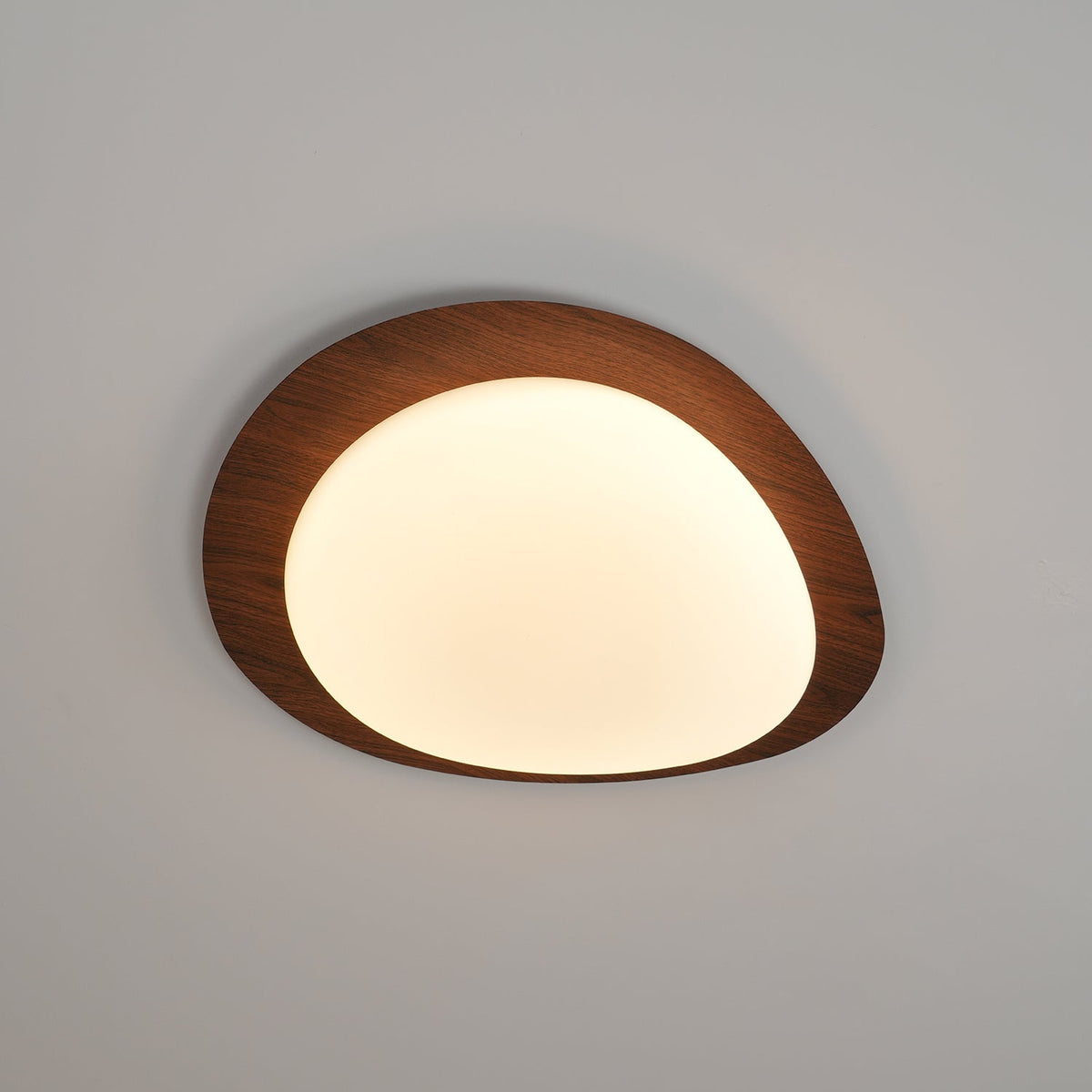 Tulapis Pebble Walnut Ceiling Light