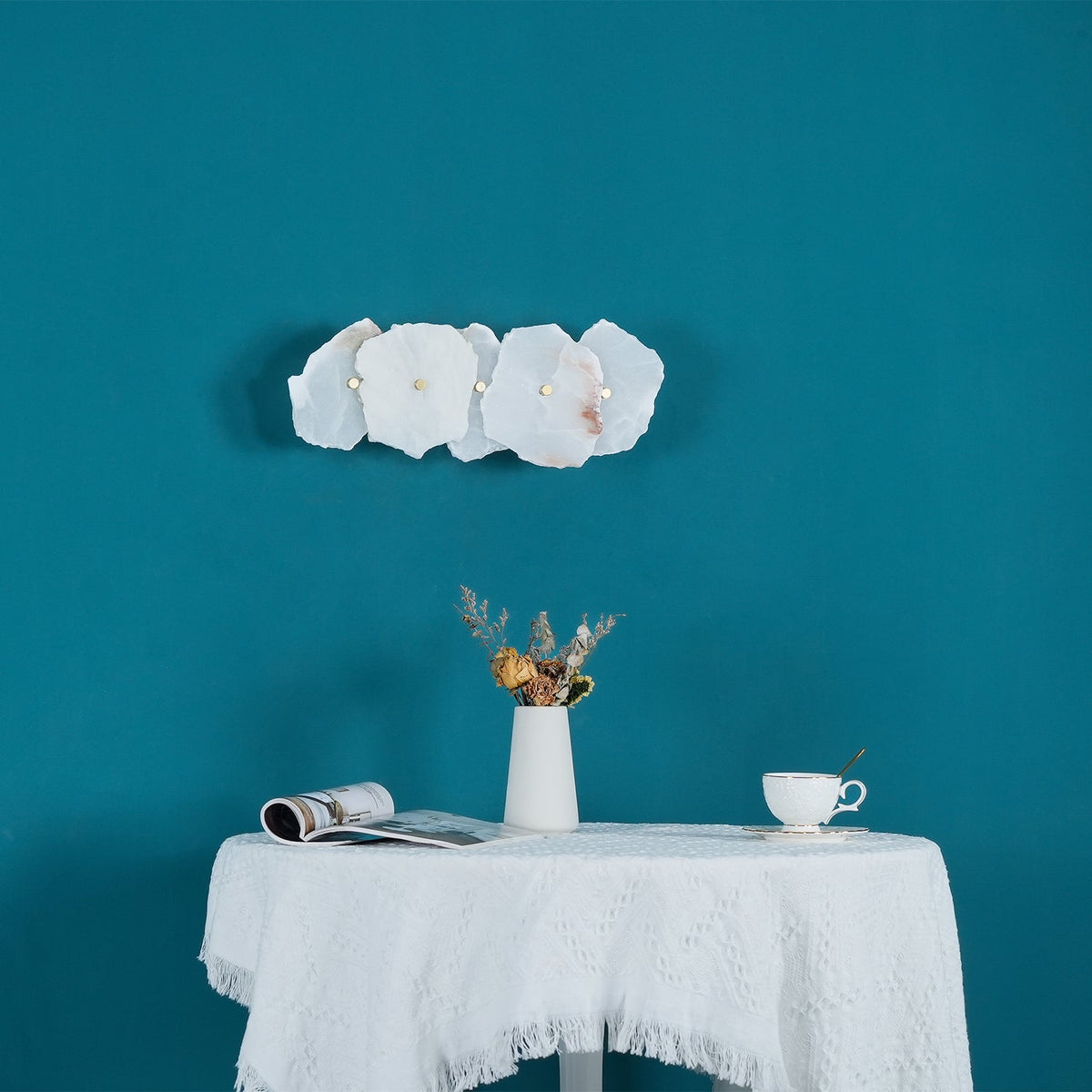 Alaeila Floral Cluster Alabaster Wall Light