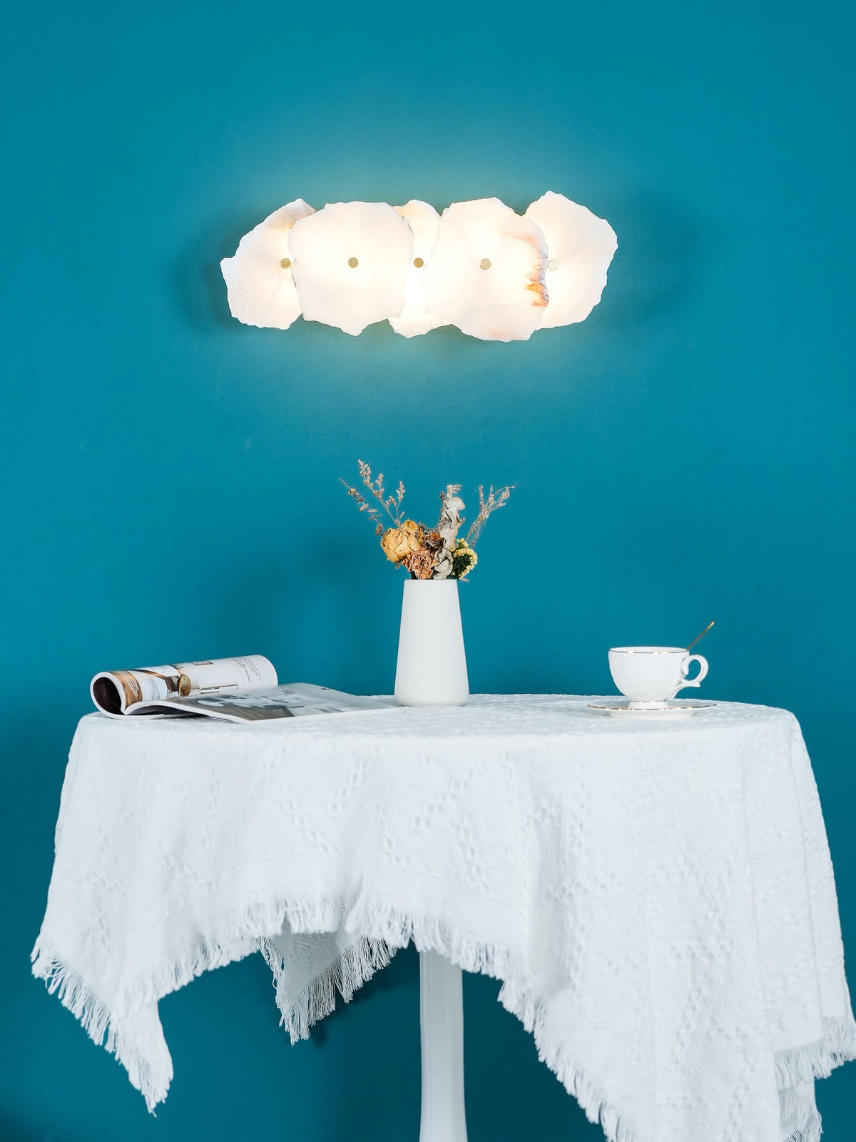 Alaeila Floral Cluster Alabaster Wall Light