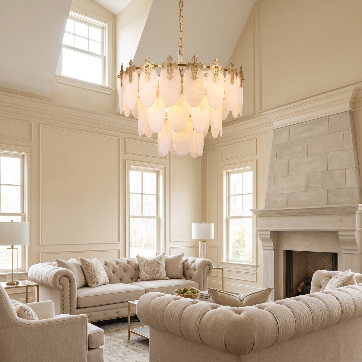 Fallowstone Botanical Alabaster Chandelier