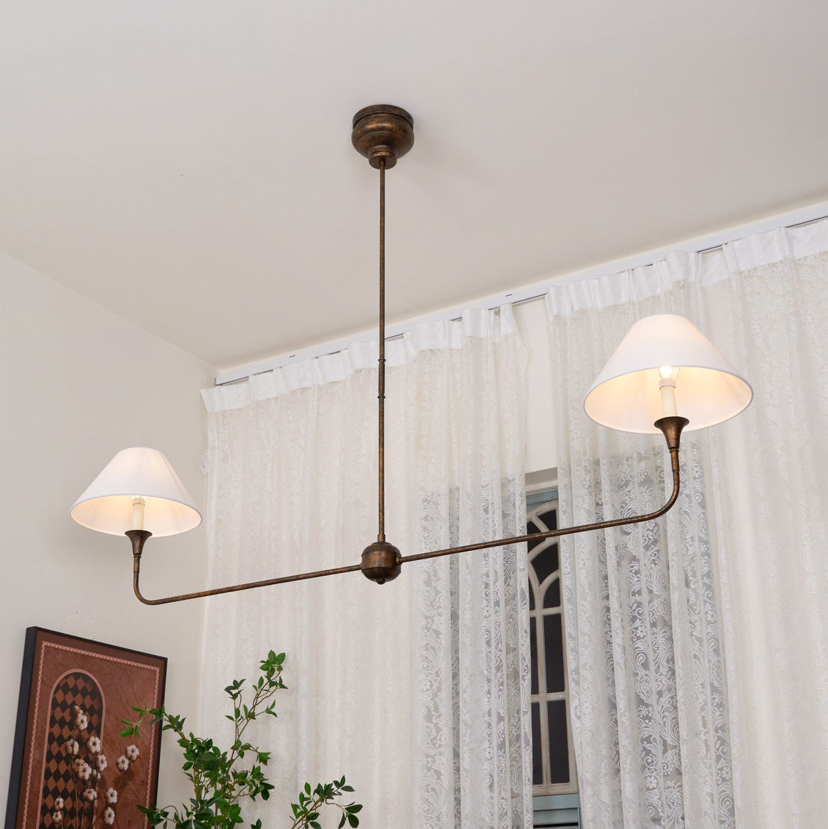 Degirut Modern Linear LED Chandelier Living Room Bedroom