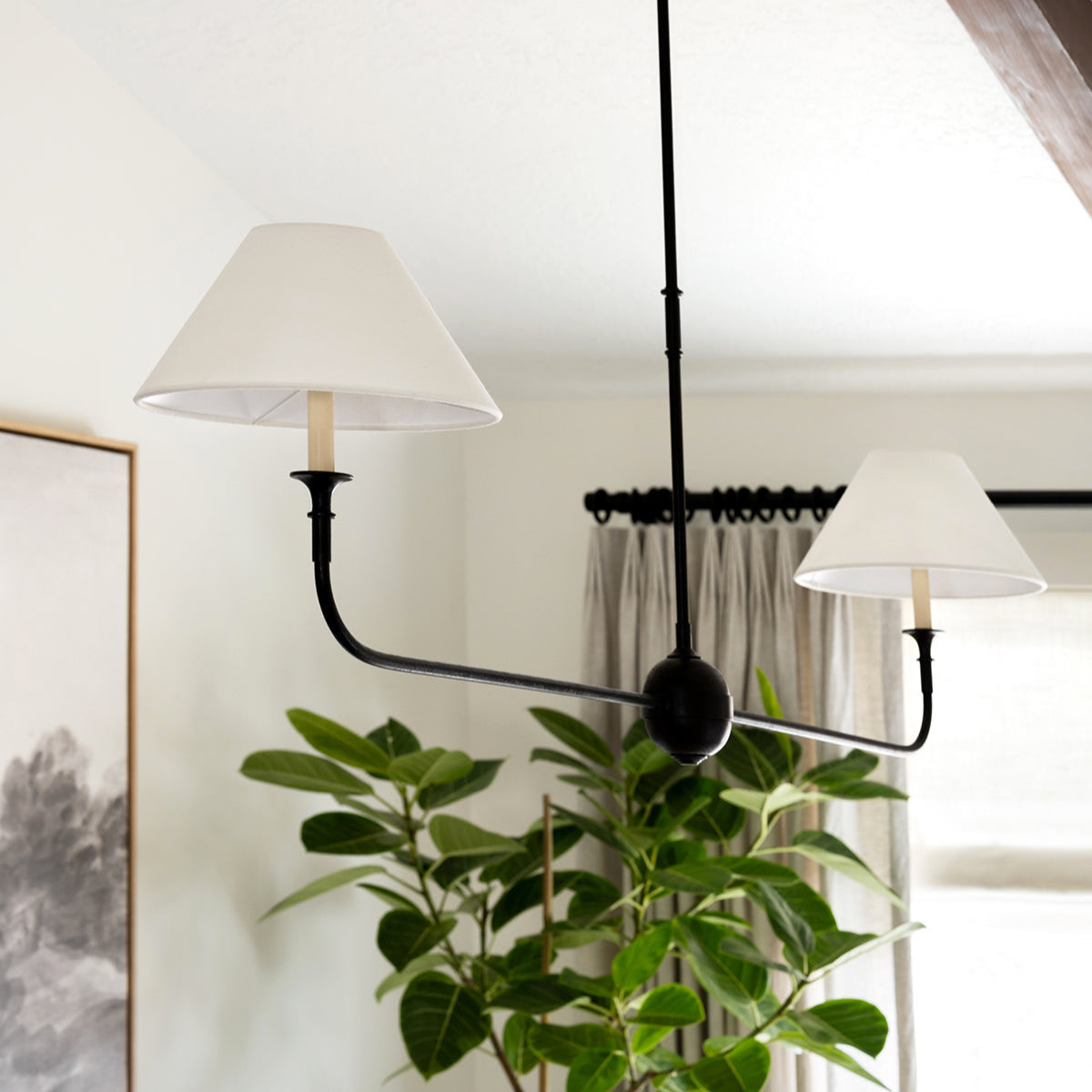 Degirut Modern Linear LED Chandelier Living Room Bedroom