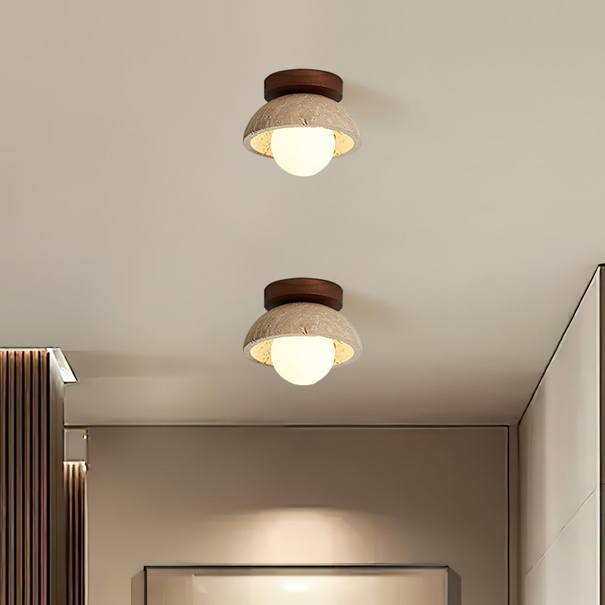 Ferovut Minimalist Travertine Ceiling Light