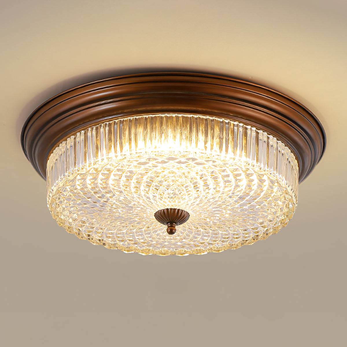 Ulcarir Retro Glass Flush Ceiling Lamp-Relic Pieces