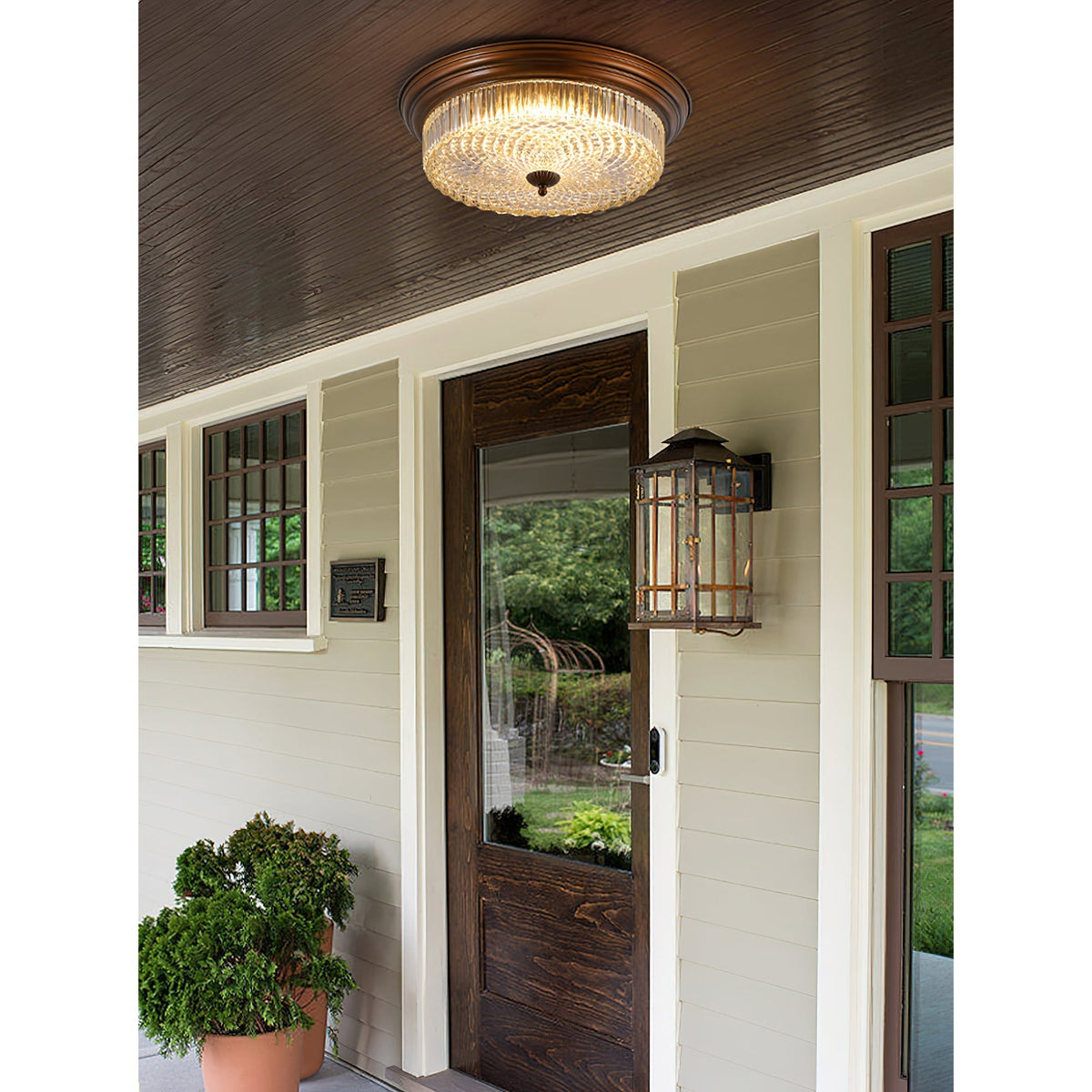 Ulcarir Retro Glass Flush Ceiling Lamp-Relic Pieces