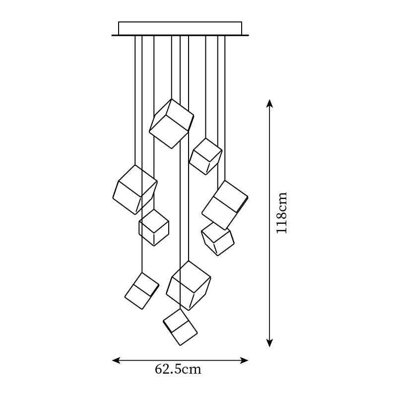 Teriorena Artistic Geometric Cube Chandelier