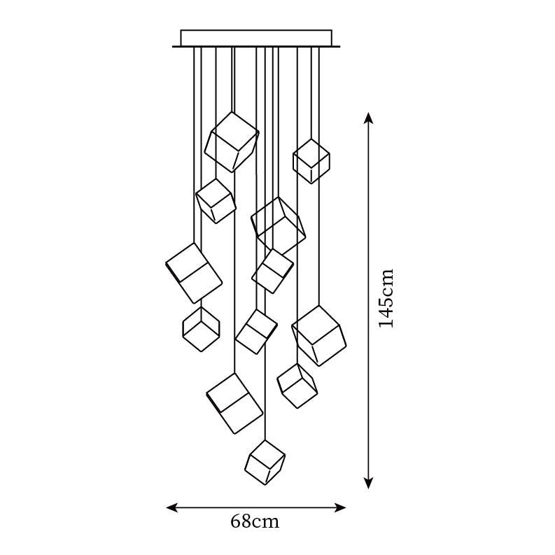 Teriorena Artistic Geometric Cube Chandelier