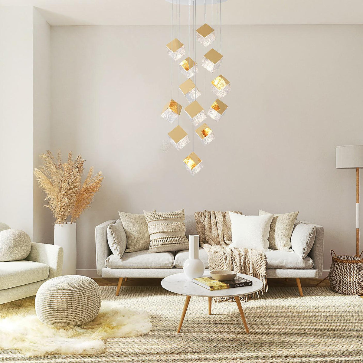 Teriorena Artistic Geometric Cube Chandelier