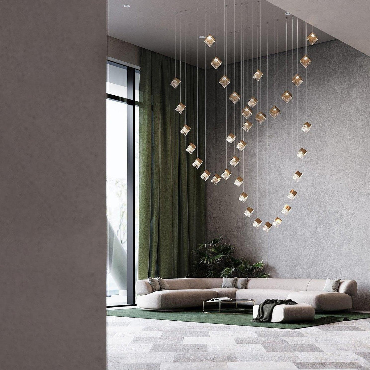 Teriorena Artistic Geometric Cube Chandelier