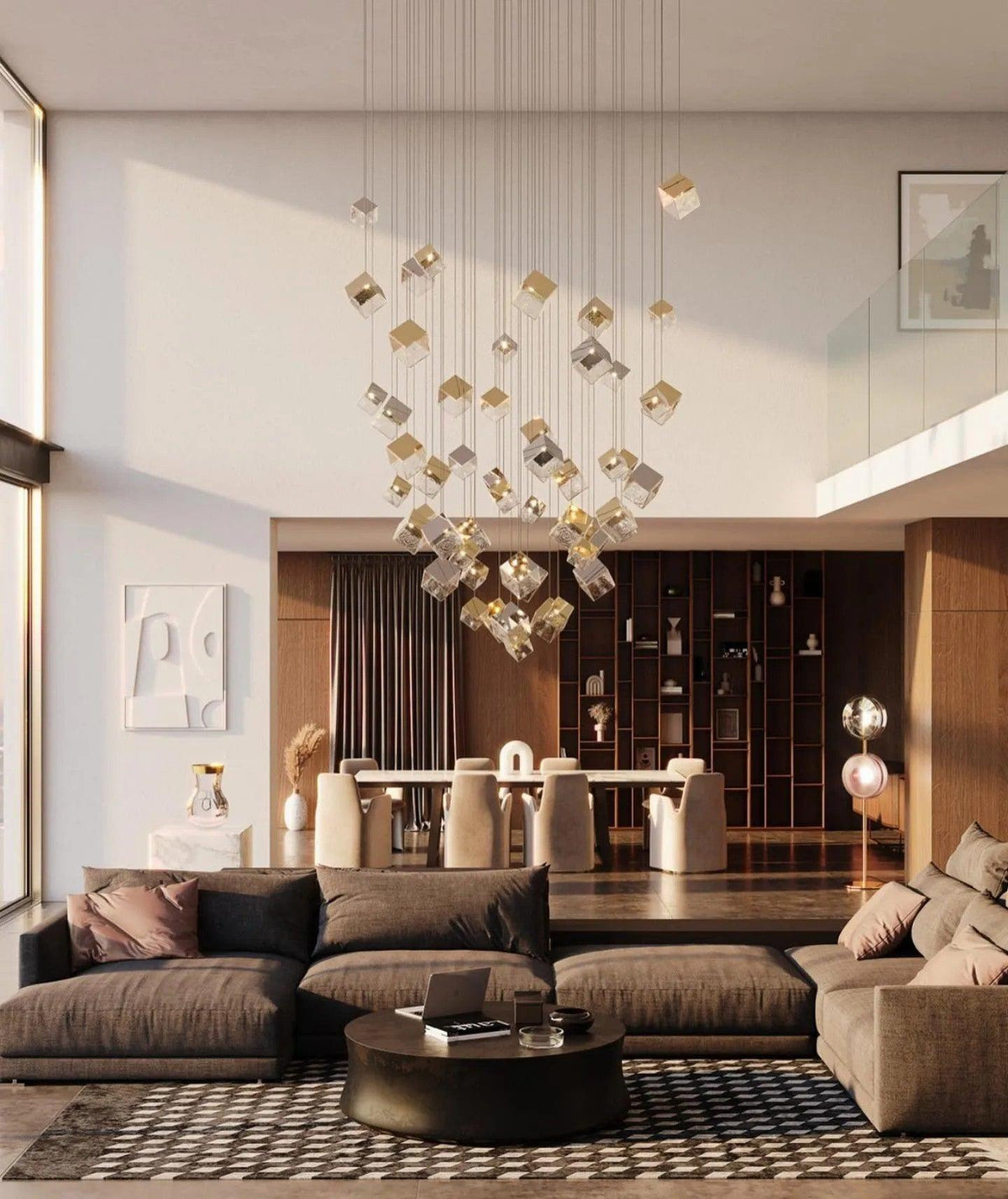 Teriorena Artistic Geometric Cube Chandelier