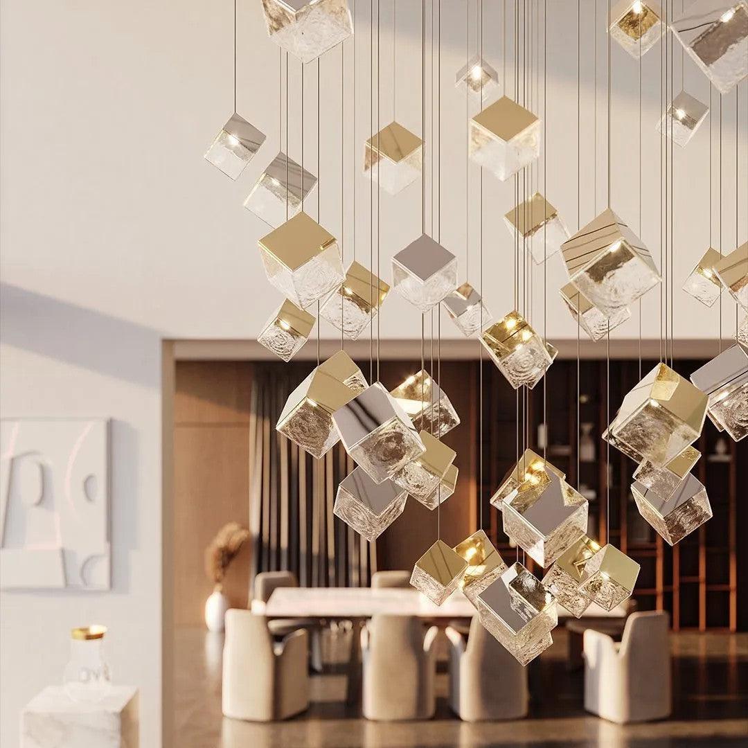 Teriorena Artistic Geometric Cube Chandelier