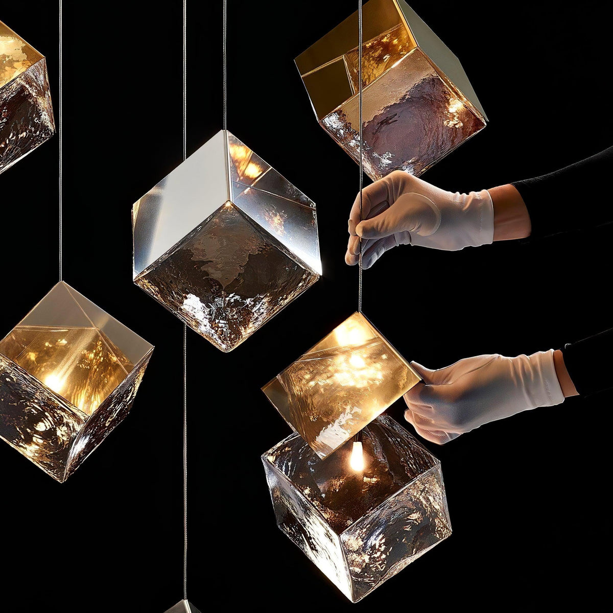 Teriorena Artistic Geometric Cube Chandelier