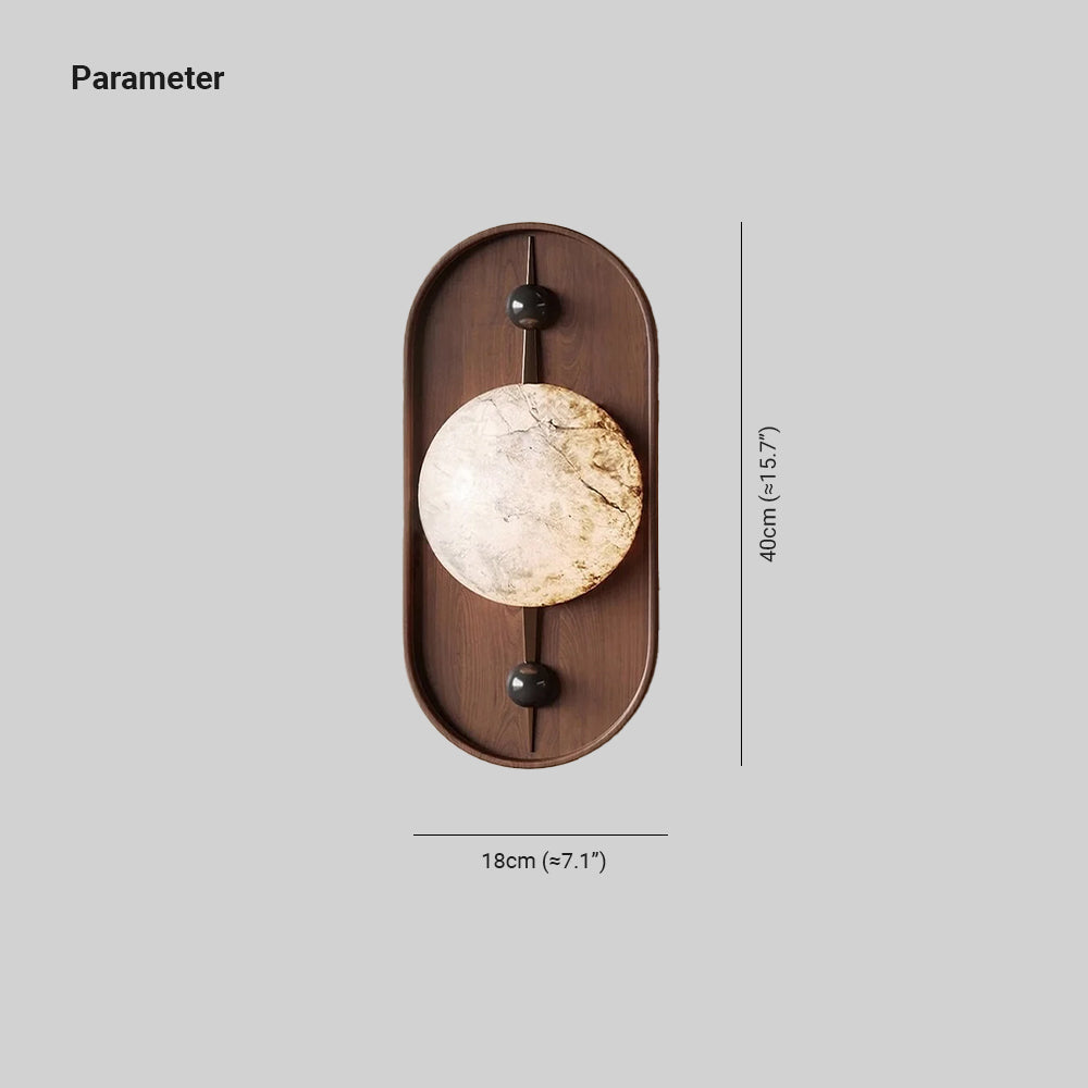 Conigos Alabaster Wall Lamp Walnut Color