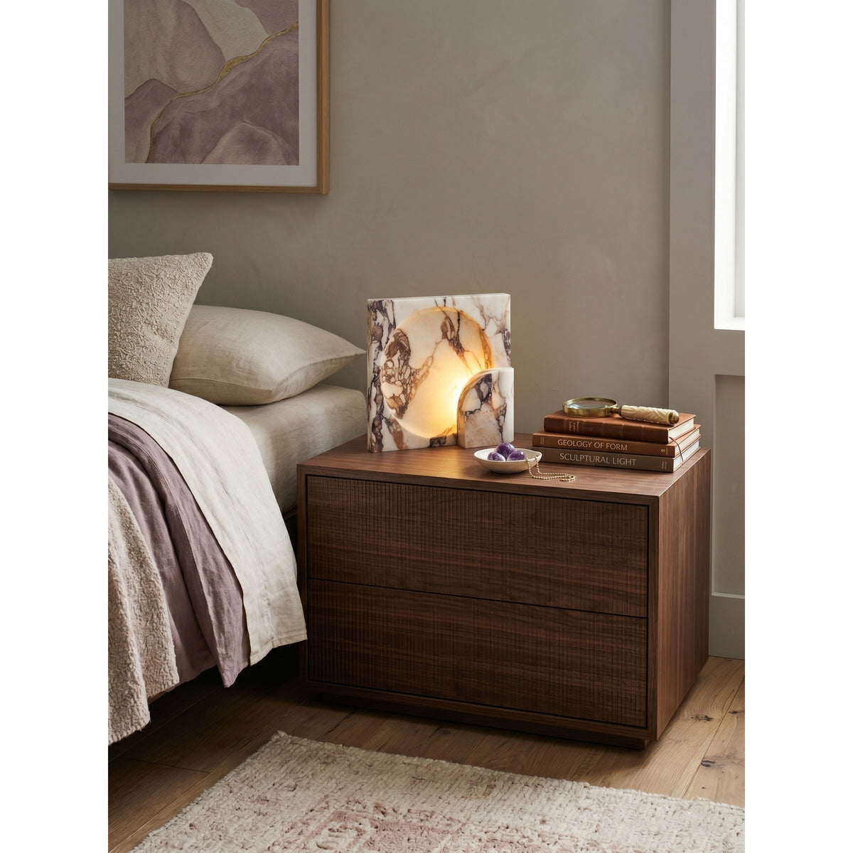 Valemir Block Piece Marble Table Lamp
