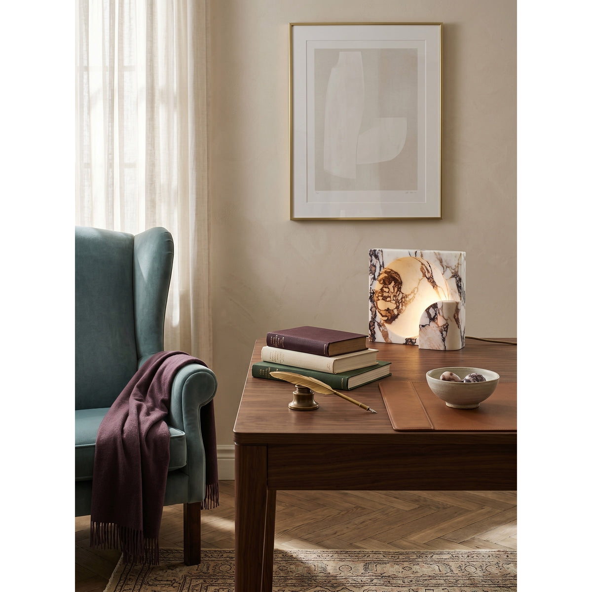 Valemir Block Piece Marble Table Lamp