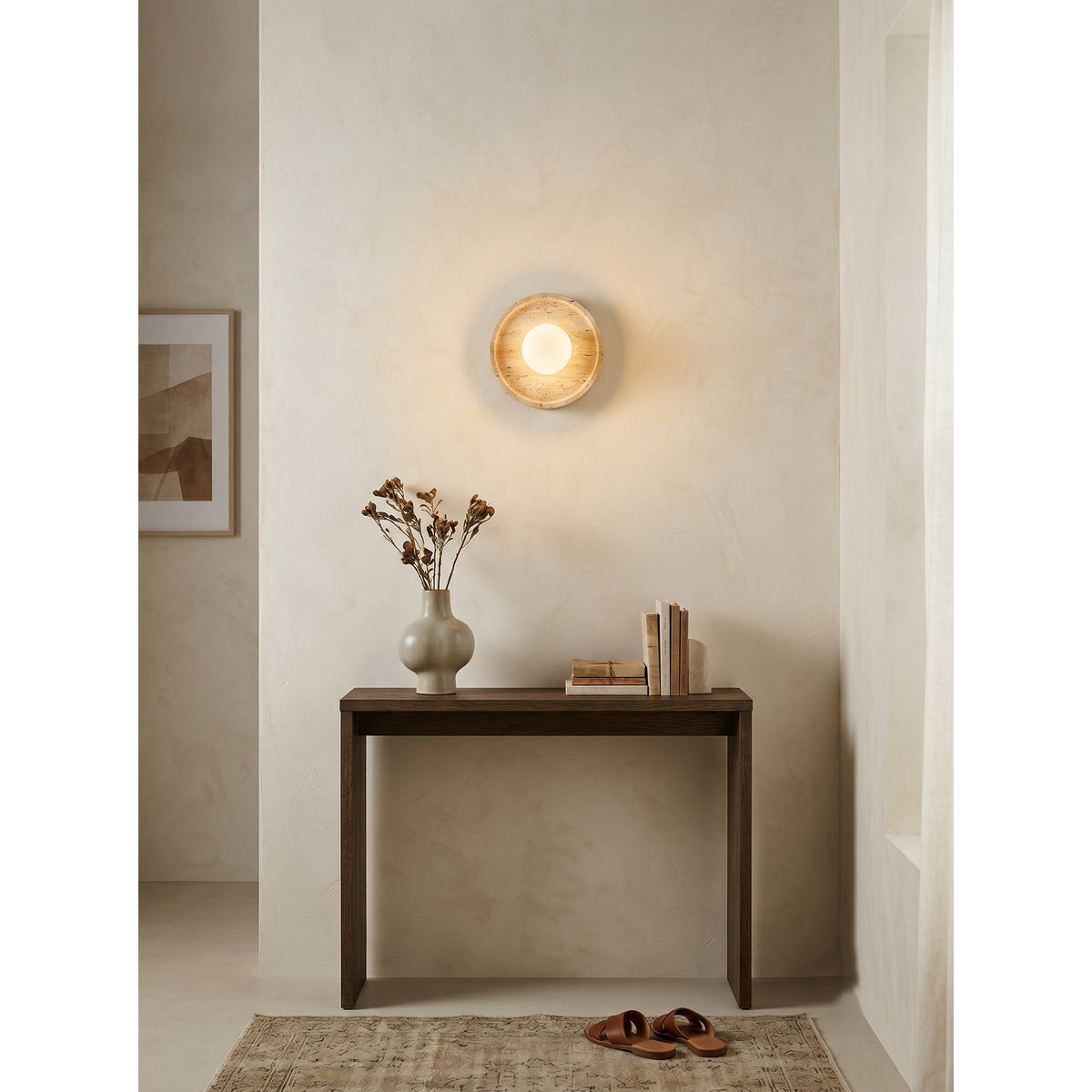 Solva Celeste Travertine Wall Sconce