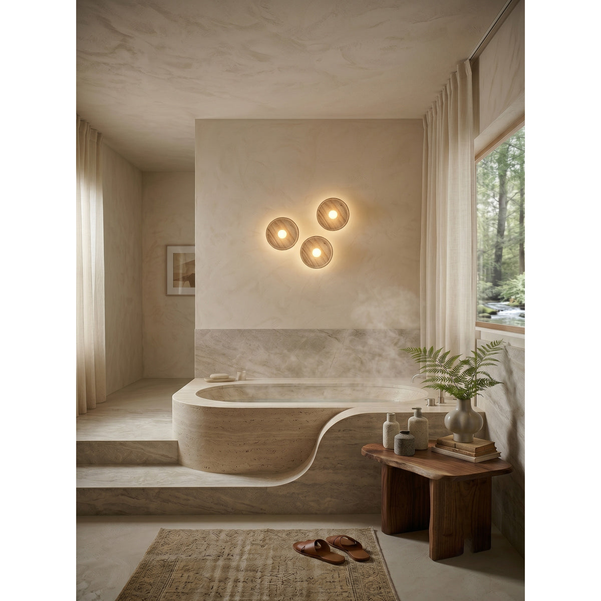 Solva Celeste Travertine Wall Sconce