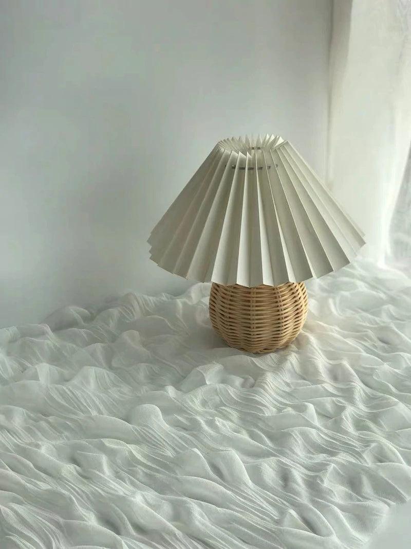 Ravuena Rattan Pleated Table lamp
