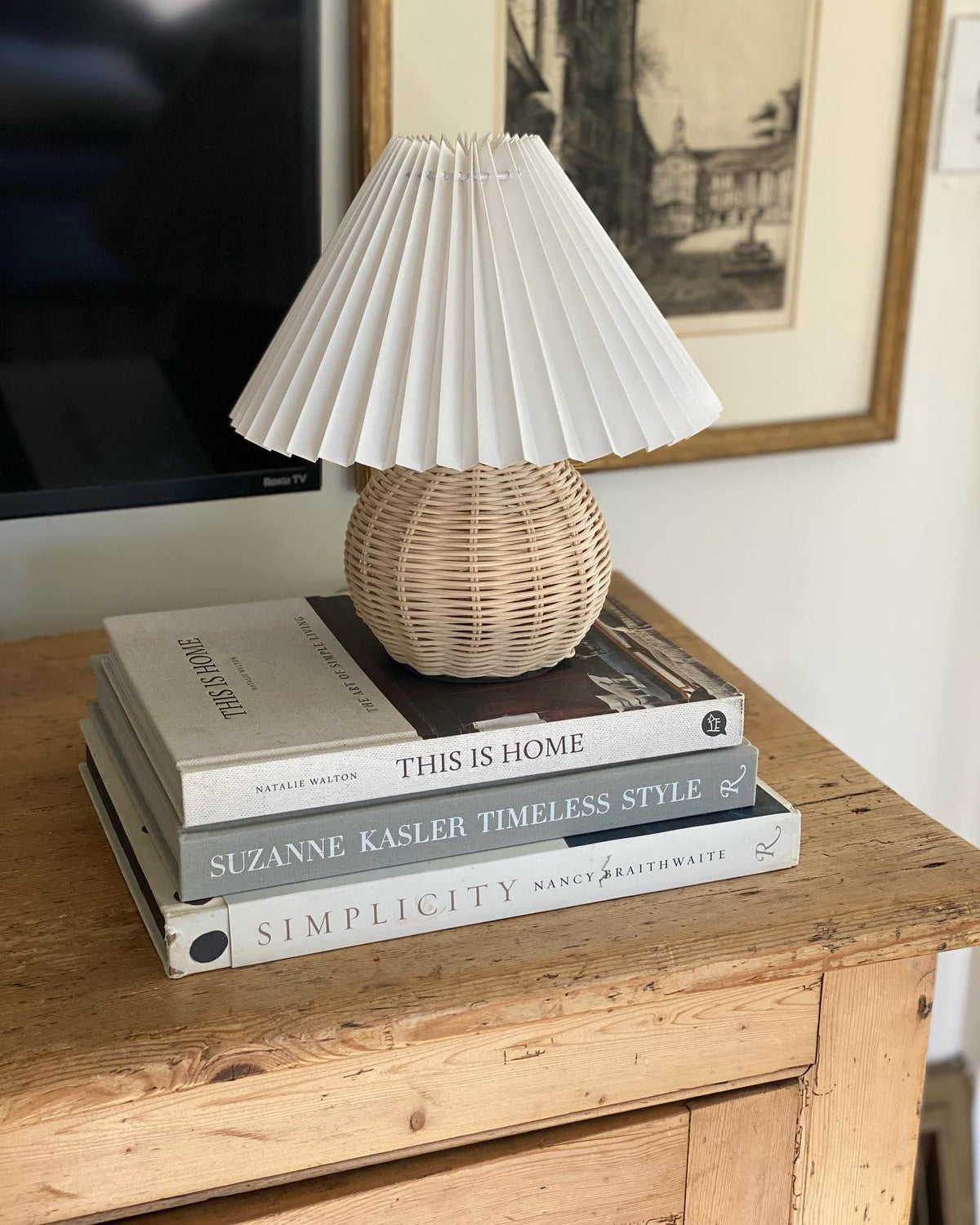 Ravuena Rattan Pleated Table lamp