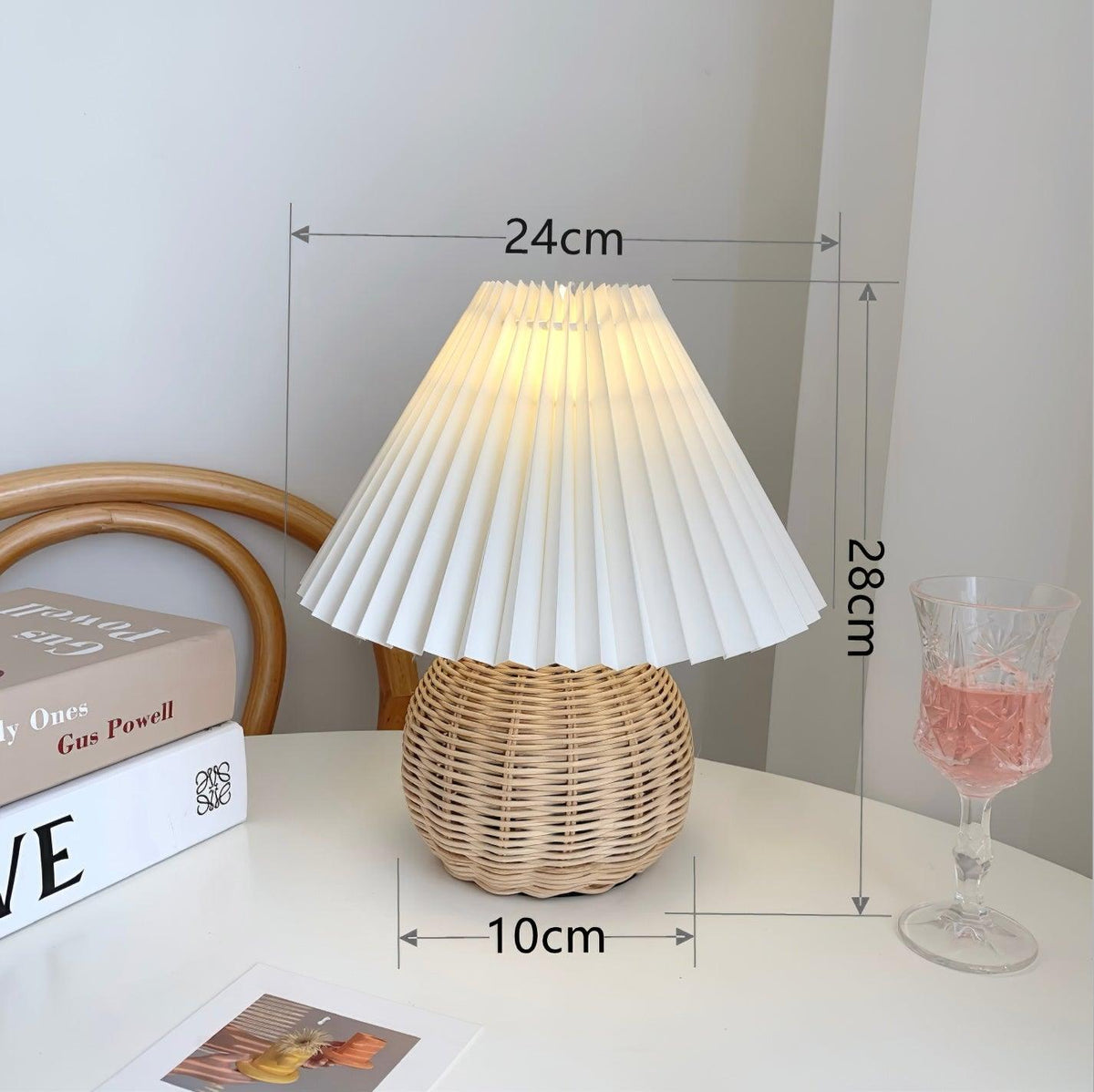 Ravuena Rattan Pleated Table lamp