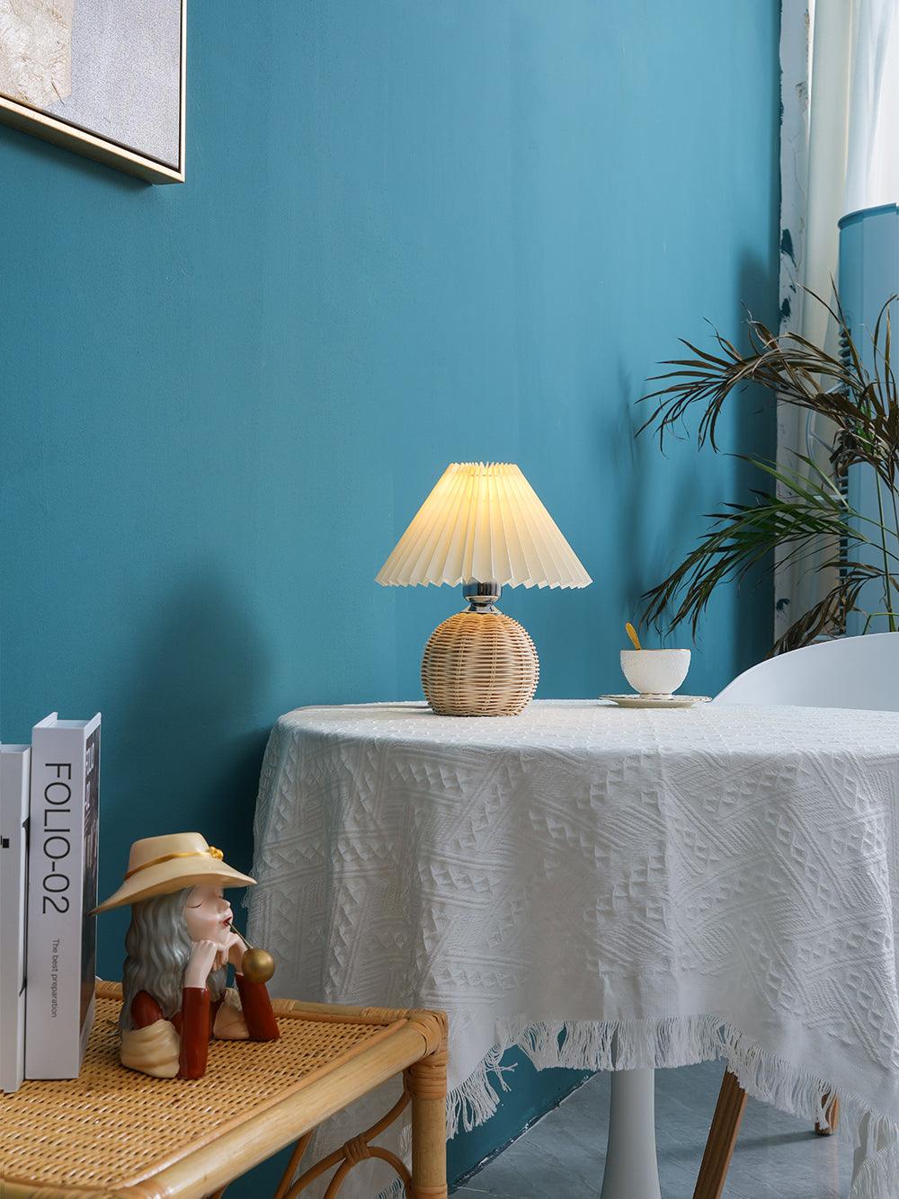 Ravuena Rattan Pleated Table lamp